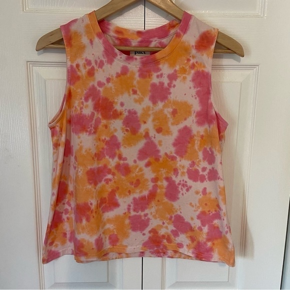 Pact NWT Far Out Tie-Dye Sleeveless Tank Top 100% Organic Cotton Medium - Picture 3 of 7